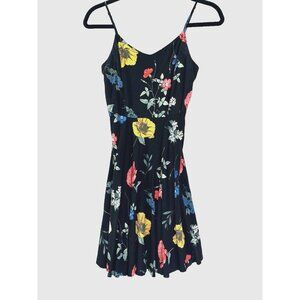 Old Navy Womens S Floral Black Swing Mini Dress Cottagecore Fairycore Whimsigoth